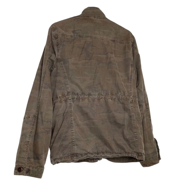 Lucky Brand Size Medium Jacket Camouflage Green Army Utility Field Full Zip - Picture 2 of 10